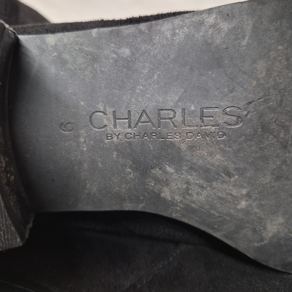 Charles David Thigh High Boots Womens Size 9M Black Faux Suede Soft - Picture 9 of 11